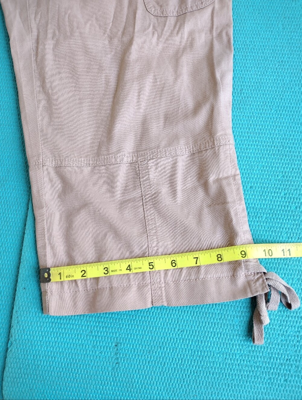 Dressbarn Women's Cargo Capri Pants Ties at Calf - Mauve - Size 8 - Picture 3 of 8